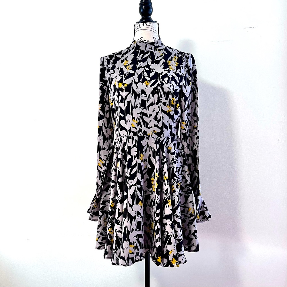 Guess Mock Turtleneck Flowy Dress